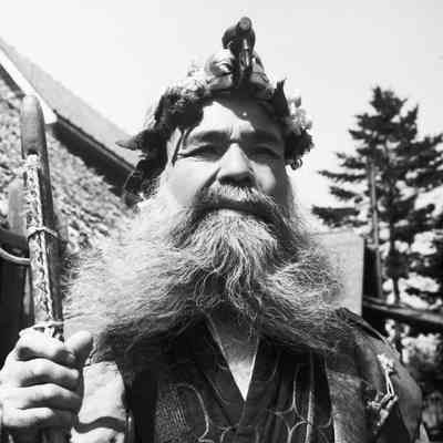 Ainu man in traditional dress