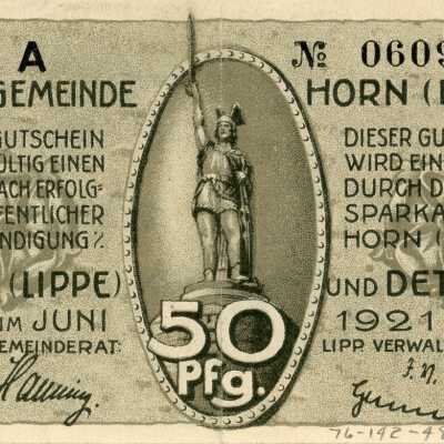 German City of Horn Fifty Pfennig Notgeld