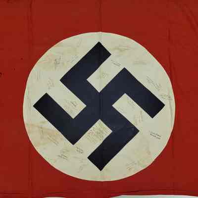 Nazi flag signed by 45th Division soldiers