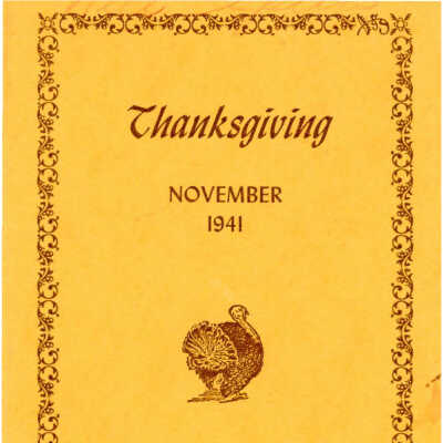 Thanksgiving menu and roster 158th Infantry