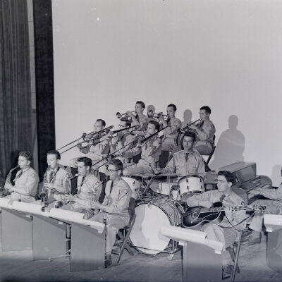 Army band on stage