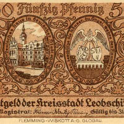 German City of Leobschütz Fifty Pfennig Notgeld-1922
