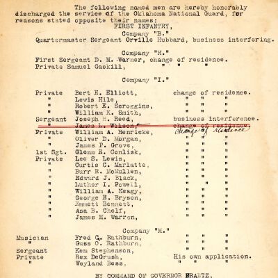 Special Order #54 Headquarters Oklahoma National Guard-1907