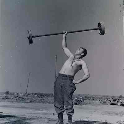Soldier weightlifting