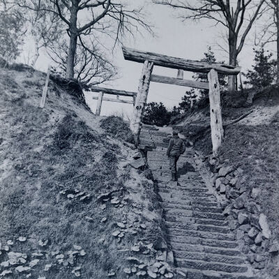 Soldier visiting a Buddhist Garden