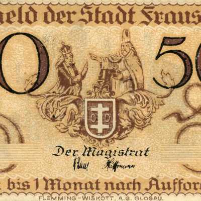 German City of Fraustadt Fifty Pfennig Notgeld