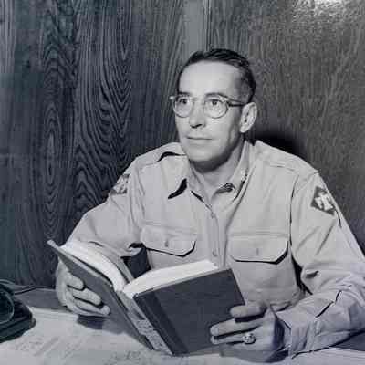 Soldier at his desk