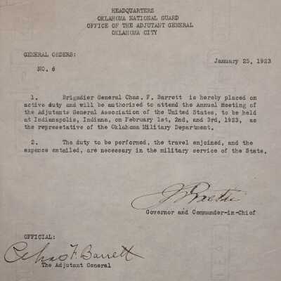 General Order #6 Headquarters Oklahoma National Guard-1923
