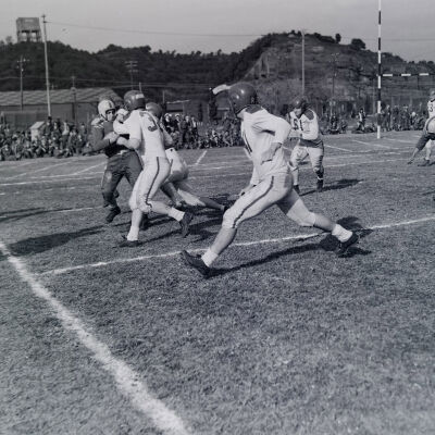 Soldiers playing football