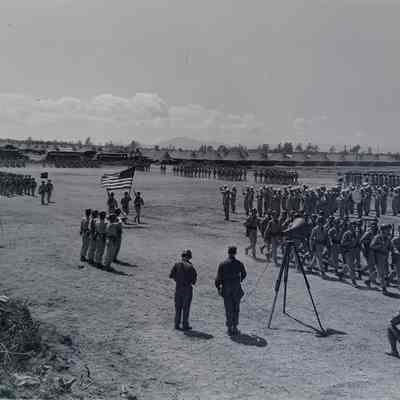 Soldiers during a parade review