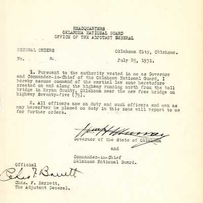 General Order #8 Headquarters Oklahoma National Guard-1931