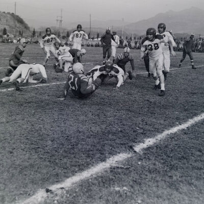 Soldiers playing football