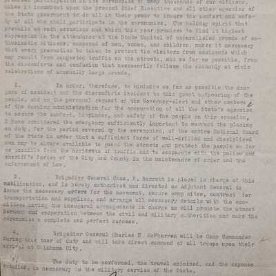 General Order #34 Corrected Copy Headquarters Oklahoma National Guard-1922