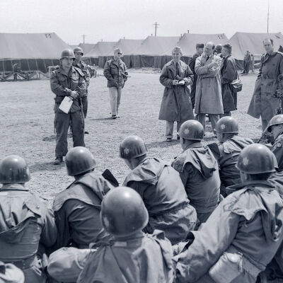 Group of soldiers addressed by an NCO