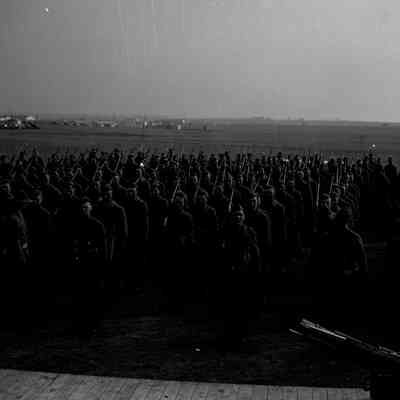 Soldiers in formation at parade ground