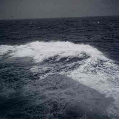 Waves off the side of boat