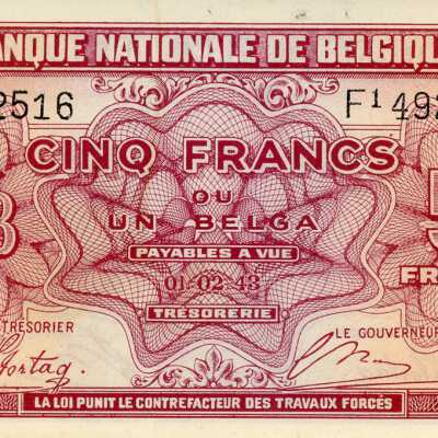 Belgian Five Francs-1943