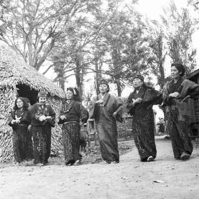 Ainu women in traditional dress