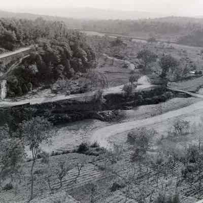Demolished bridge and by-pass