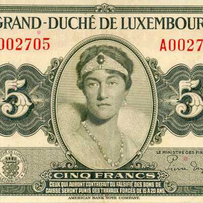 Luxembourg Five Francs-1944