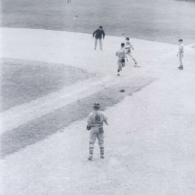 Soldiers playing baseball