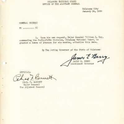 General Order #3 Headquarters Oklahoma National Guard-1938