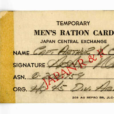 Men's Temporary Ration Card