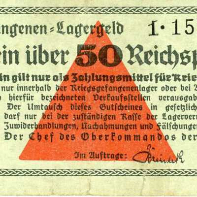 German POW Currency Fifty Reichspfennig