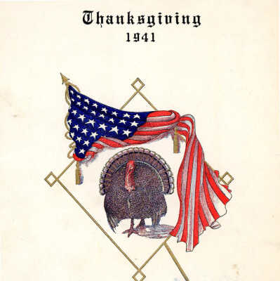 Thanksgiving menu and roster for 189th Field Artillery
