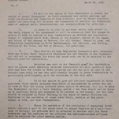 General Order #7 Headquarters Oklahoma National Guard-1923