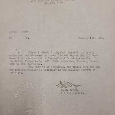 General Order #2 Headquarters Oklahoma National Guard-1926