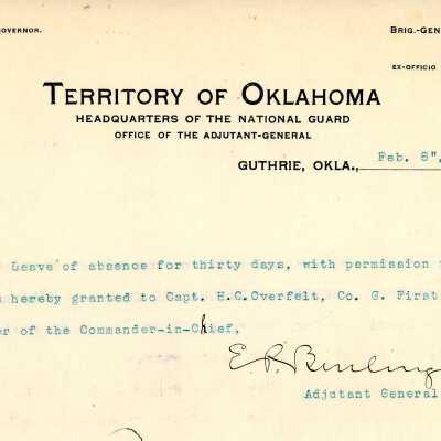 Special Order #11 Headquarters Oklahoma National Guard-1904