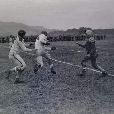 Soldiers playing football