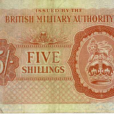 United Kingdom Military Authority Five Shillings-1943