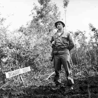 Soldier guarding dismount point