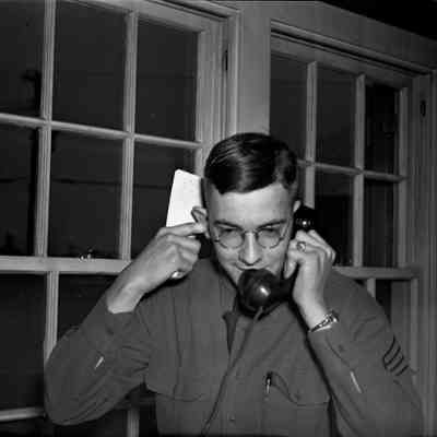 Soldier on the phone