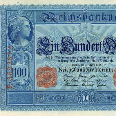 German Reichsbanknote One Hundred Mark Type 1910