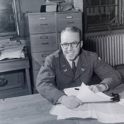 Unknown officer at his desk