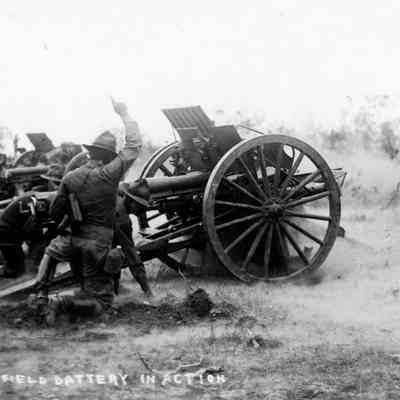 Postcard of Field Artillery Firing