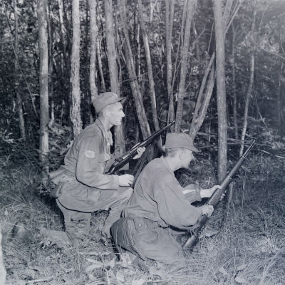 Soldiers participating in a war games