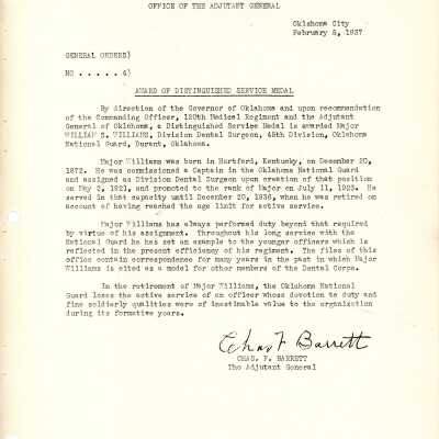 General Order #4 Headquarters Oklahoma National Guard-1937