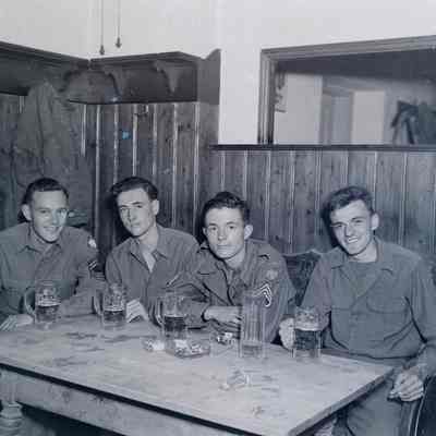 Soldiers relaxing and drinking