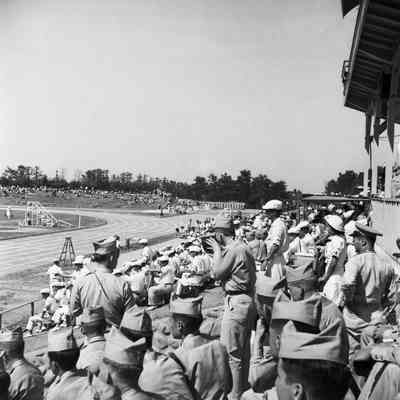 Soldiers at a track athletics event