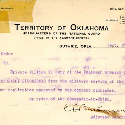 Special Order #91 Headquarters Oklahoma National Guard-1903