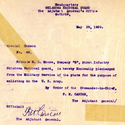 Special Order #40 Headquarters Oklahoma National Guard-1909