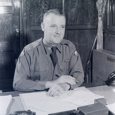 Portrait of an unknown officer sitting at his desk