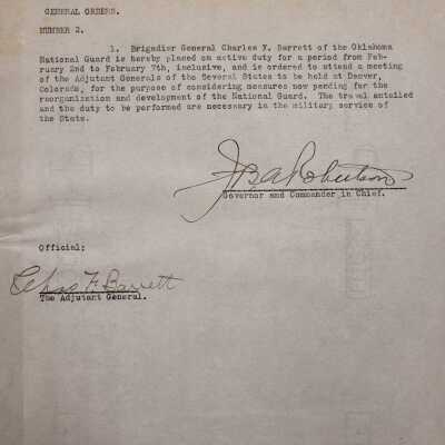 General Order #2 Headquarters Oklahoma National Guard-1920