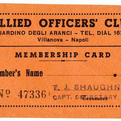 Officers' Club Card