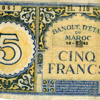 Morocco Five Francs-1943