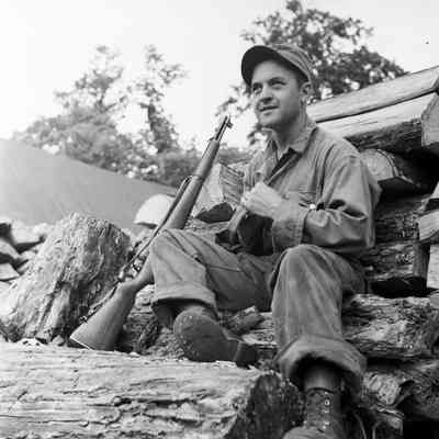 Soldier with an M-1 rifle